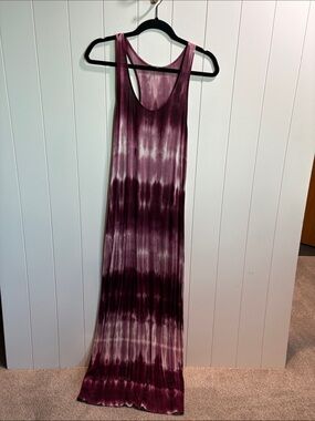 Love J tank top maxi dress bodycon tie dye wine color tank dress M